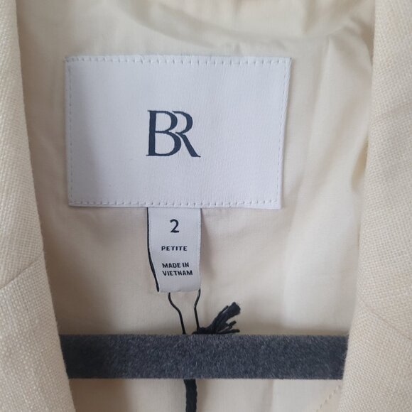 NWT BANANA REPUBLIC Core Lina Relaxed Linen Blazer Savanna Breeze Size 2 - Picture 6 of 7
